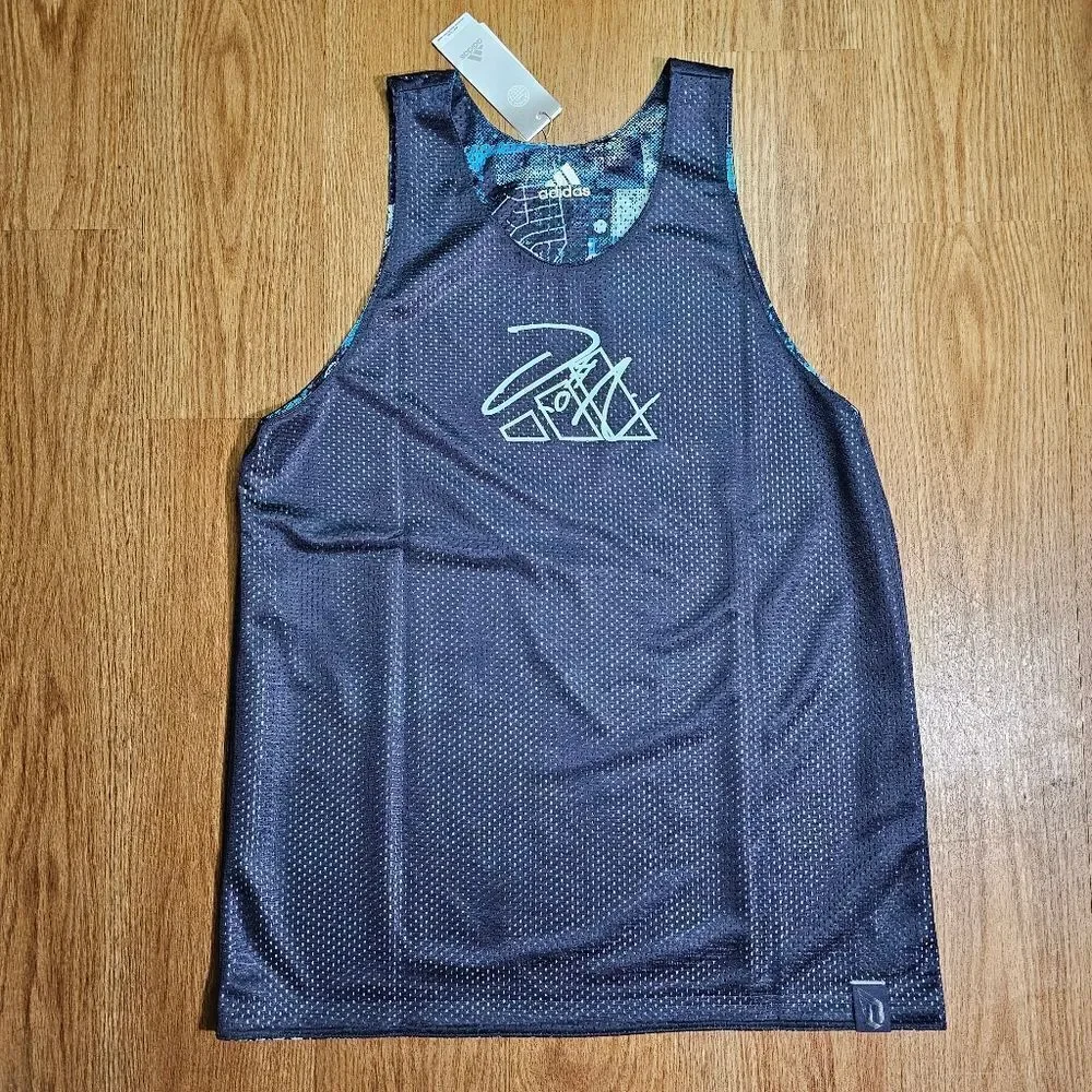 Adidas Dame Dolla Reversible Jersey Blue Purple Men's Size Large L HE6376 Logo